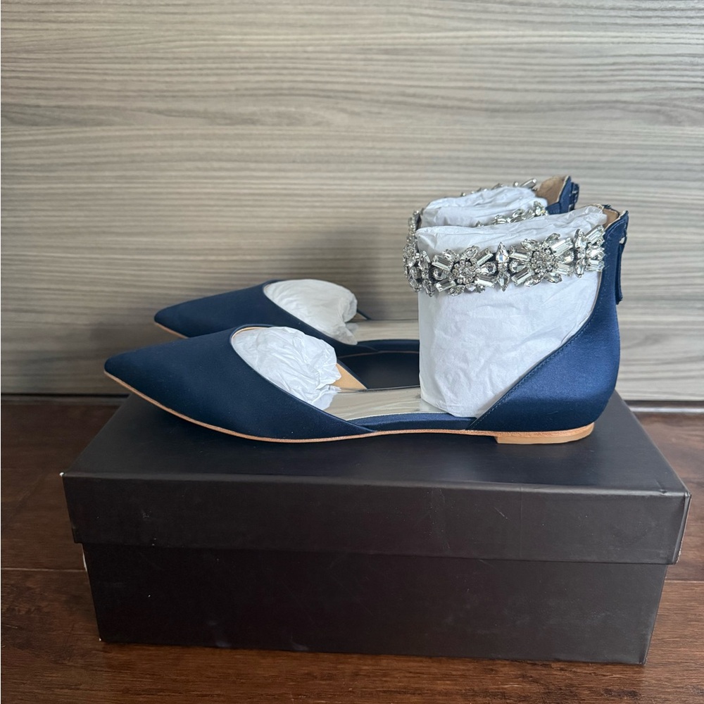 Badgley Mischka Morgen Mary Jane with Crystal Ankle Strap Flats - Picture 11 of 16